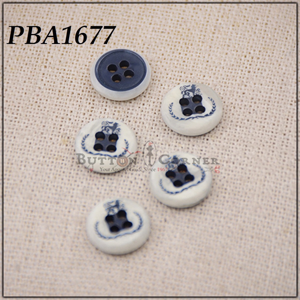 Lion Print 4 Hole Plastic Shirt Button