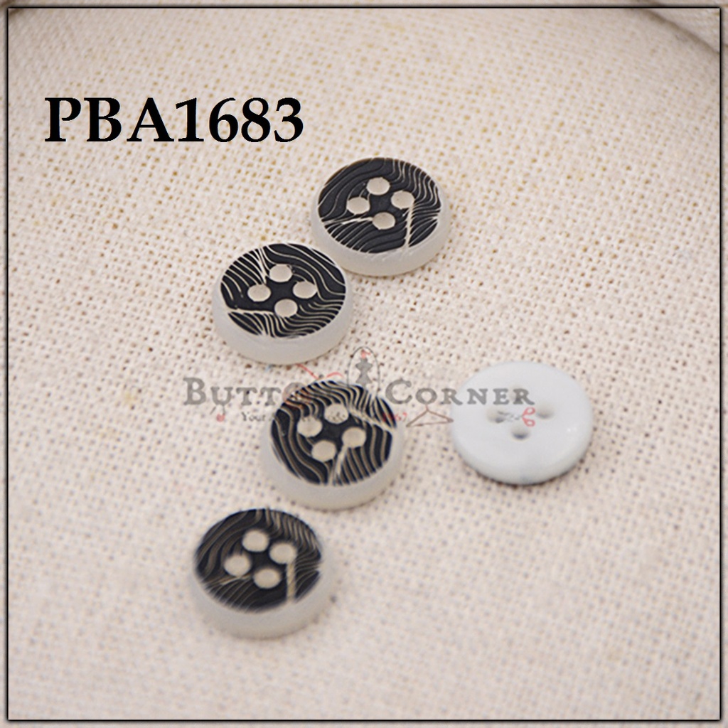 Flat Border Striped Design 4 Hole Shirt Button