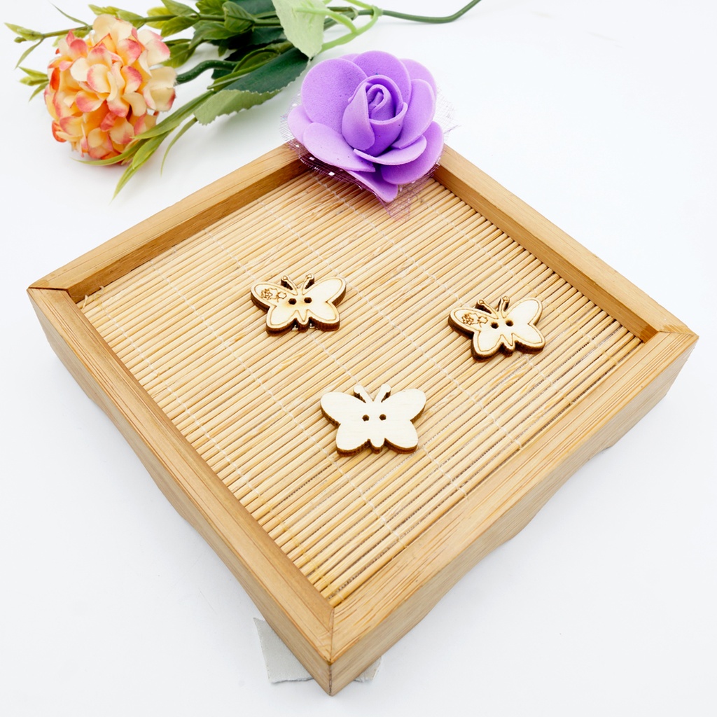 Parnassius butterfly Wooden Button