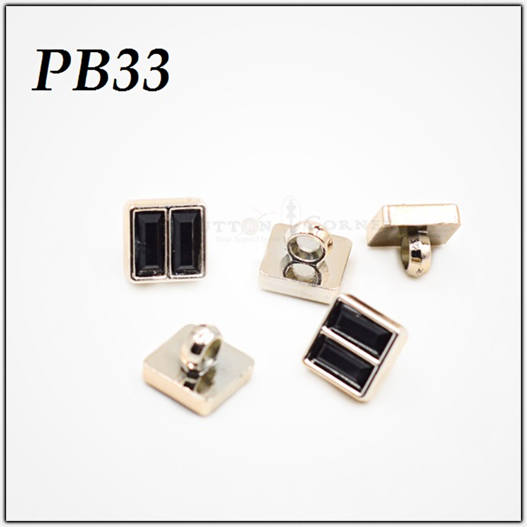 Square Shape Crystal Shank Button