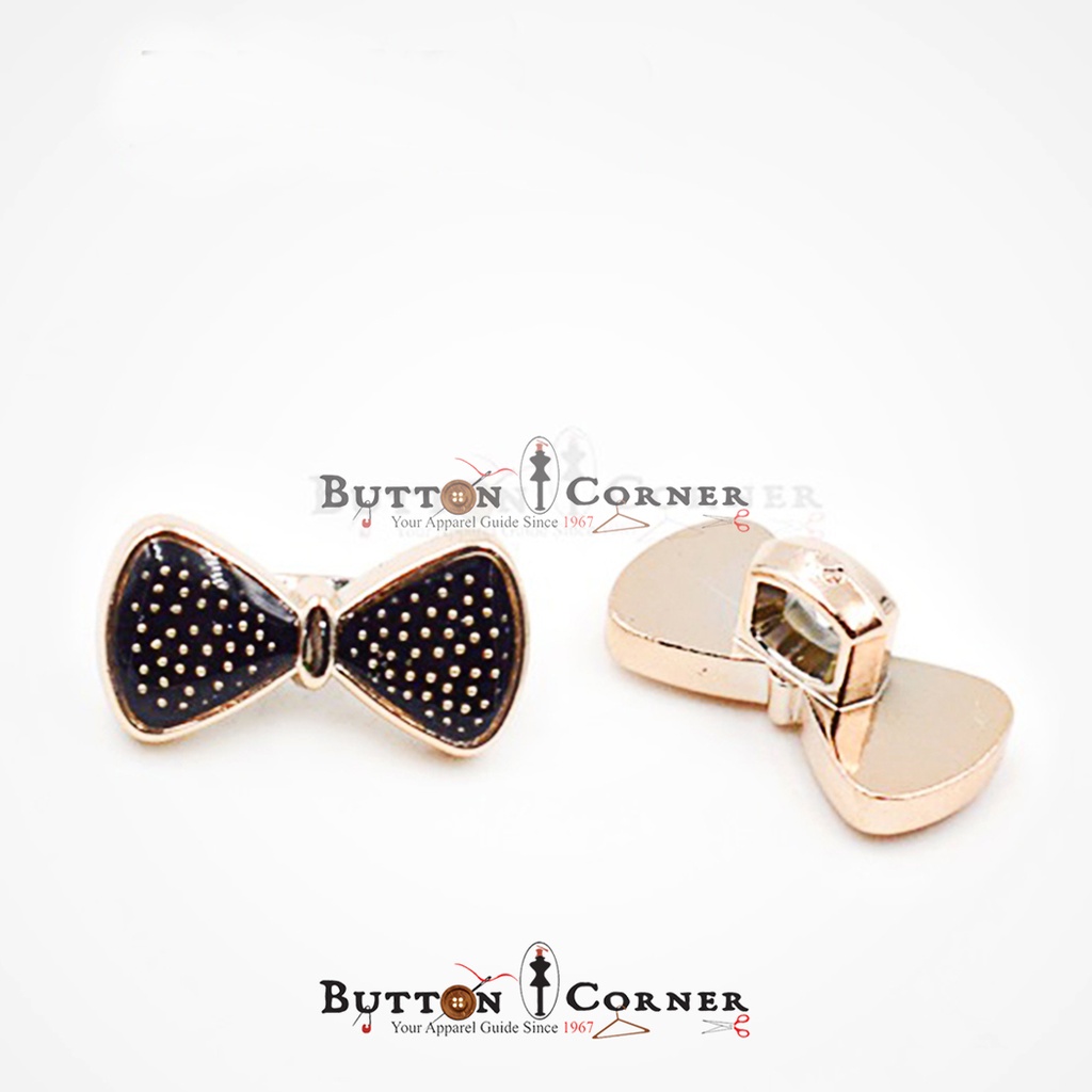 Glossy Finish Bow Tie Shank Button
