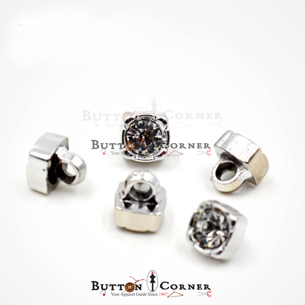 Crystal Square Border Shank Button