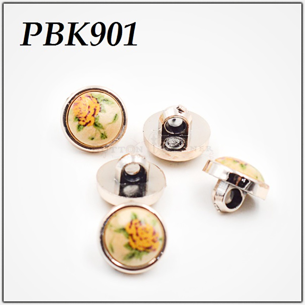 Printed Pearl Round Shank Button