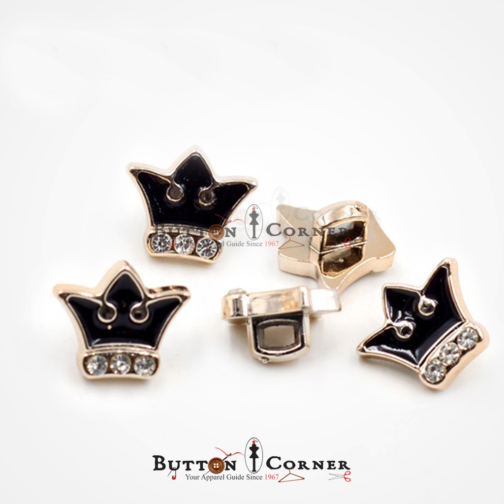 Gold Base Crown Shape Shank Button