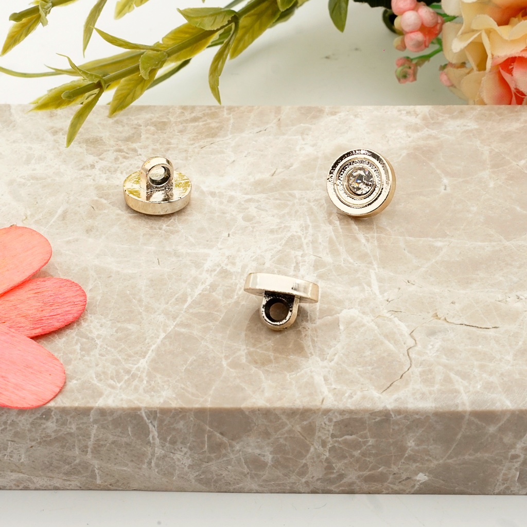 Circle With Stone Shank Button