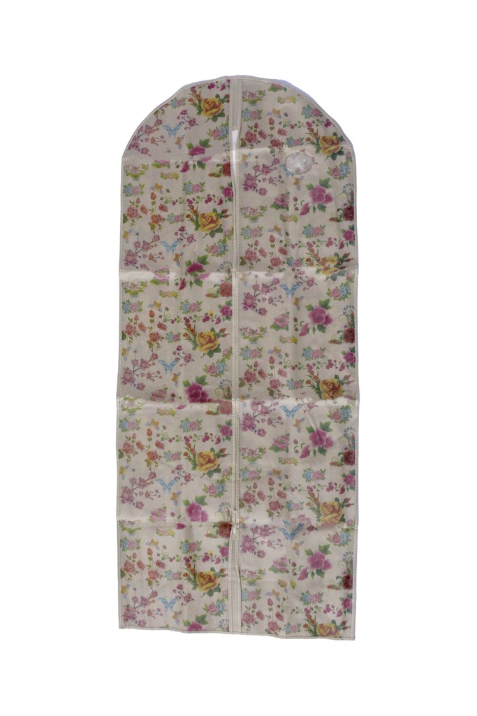 Floral Print Garment Bag With Zipper Closure