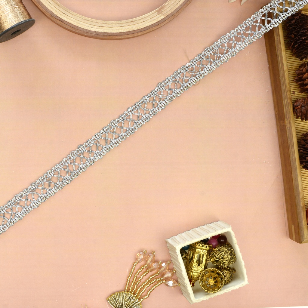 Fancy Metalic Yarn Crochet Lace