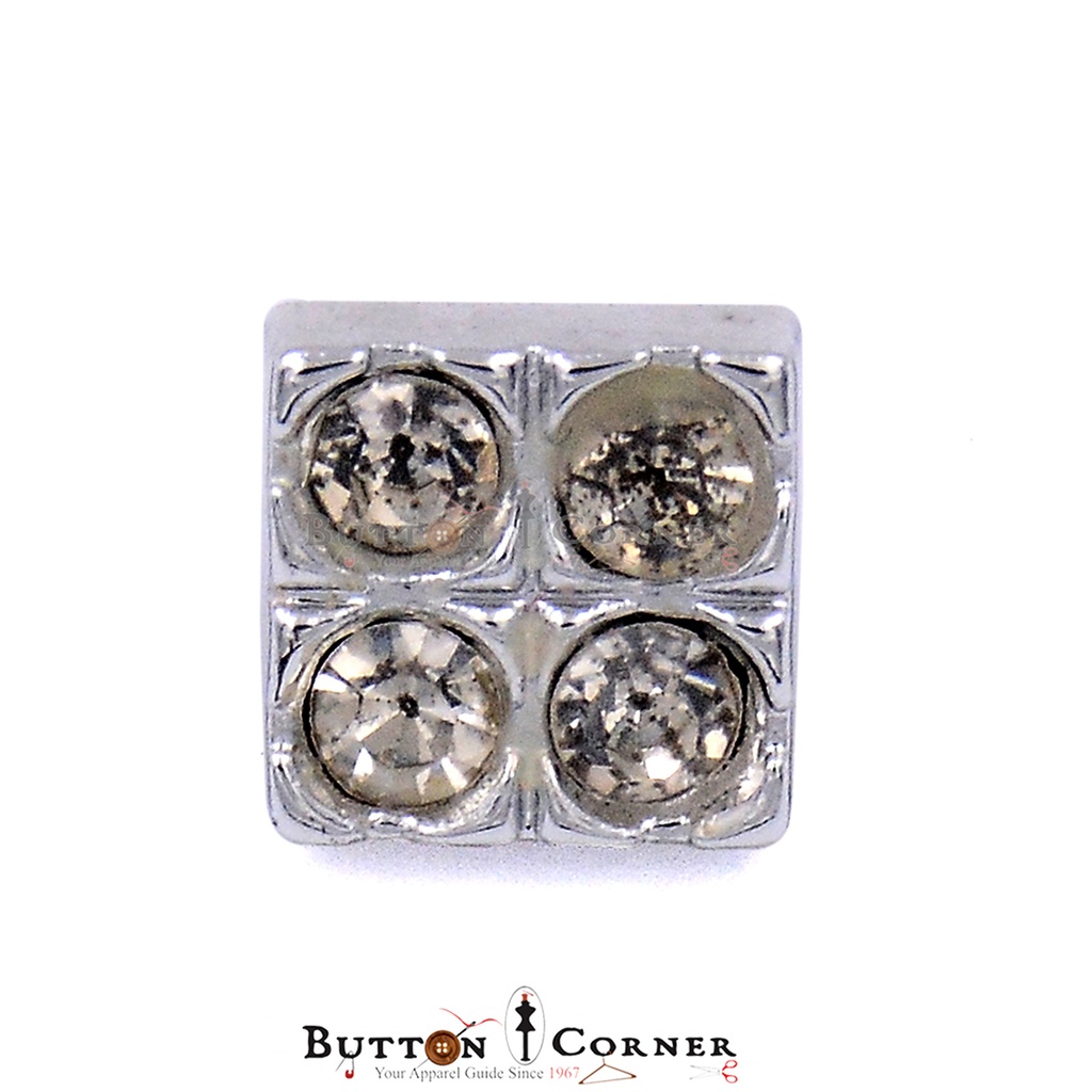 Square Shape 4 Stone Shank Button