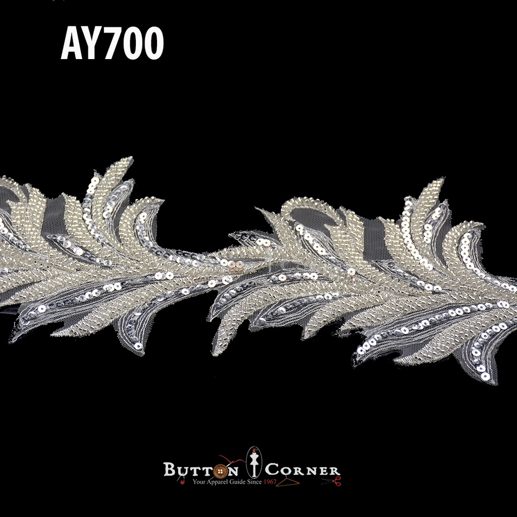 Embroidery Glass Beads Fancy Lace