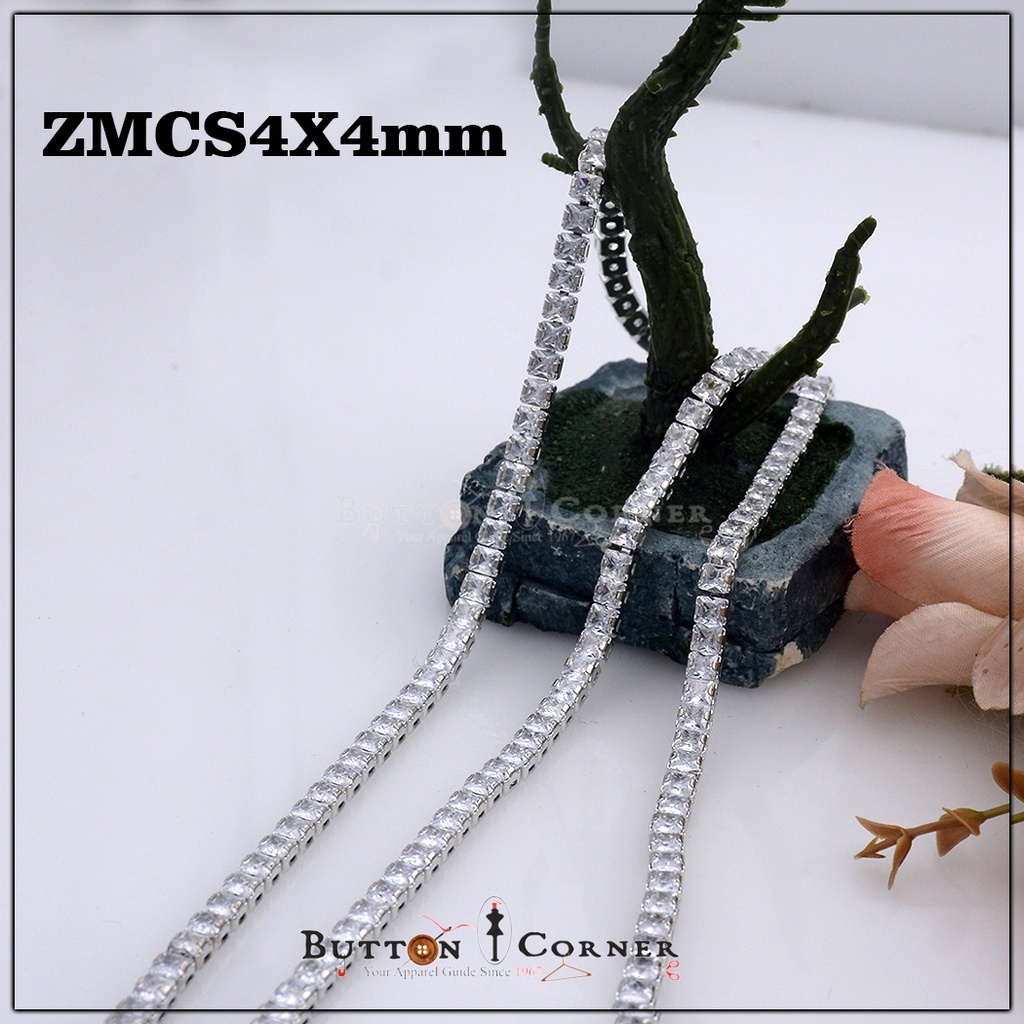 Zircon Metal Square Crystal Lace