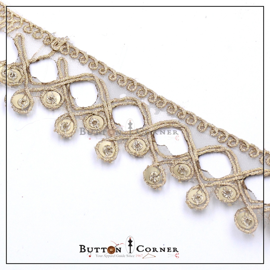 Metallic Yarn Sequence Lace