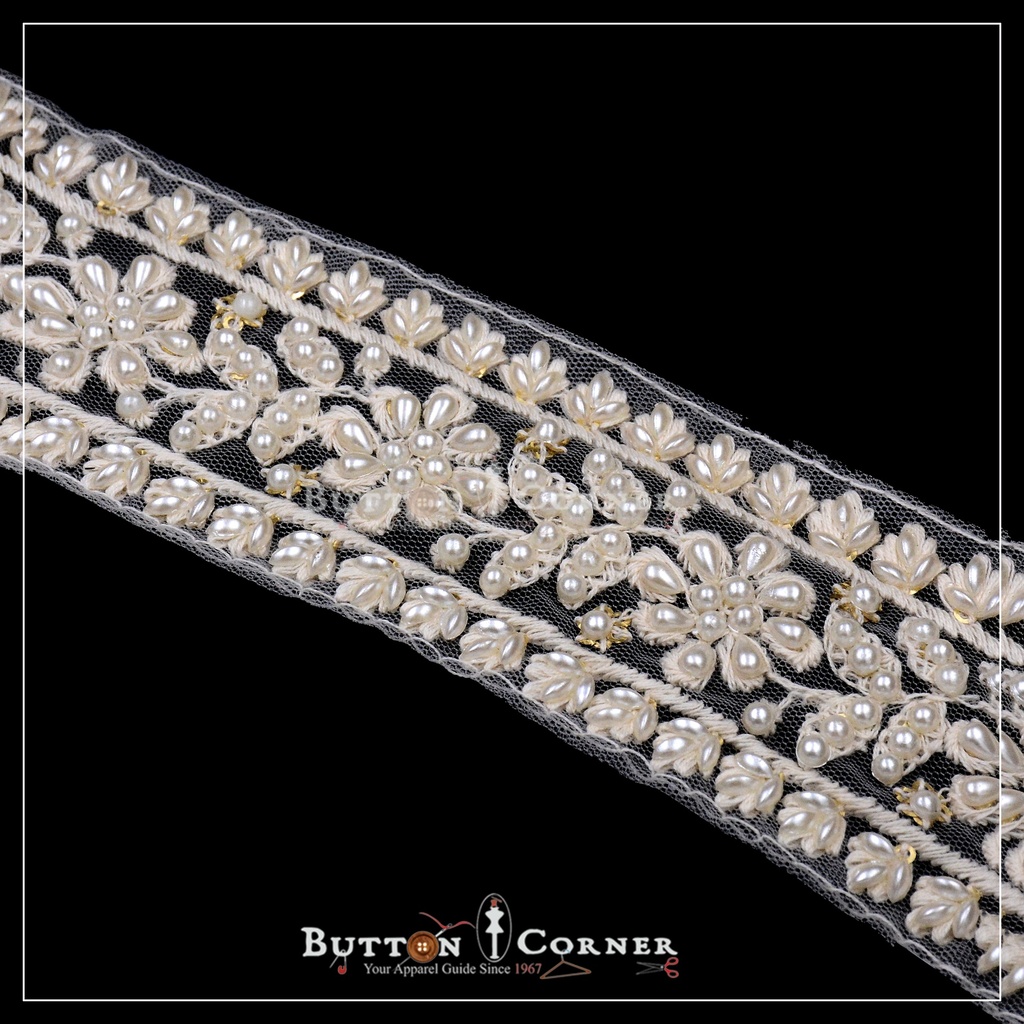 Embroidery Pearl Net Lace