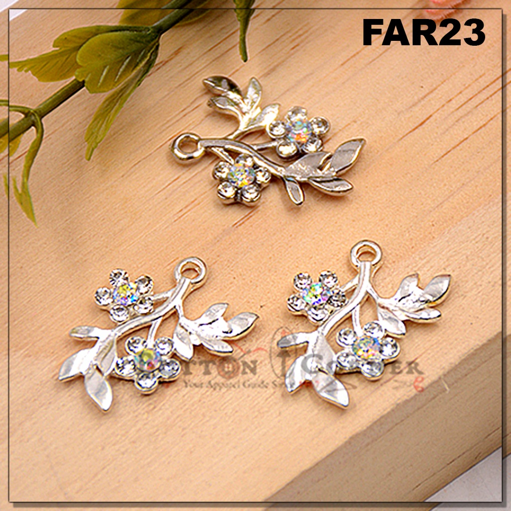 Crystal Stone Flower Twig Pendant