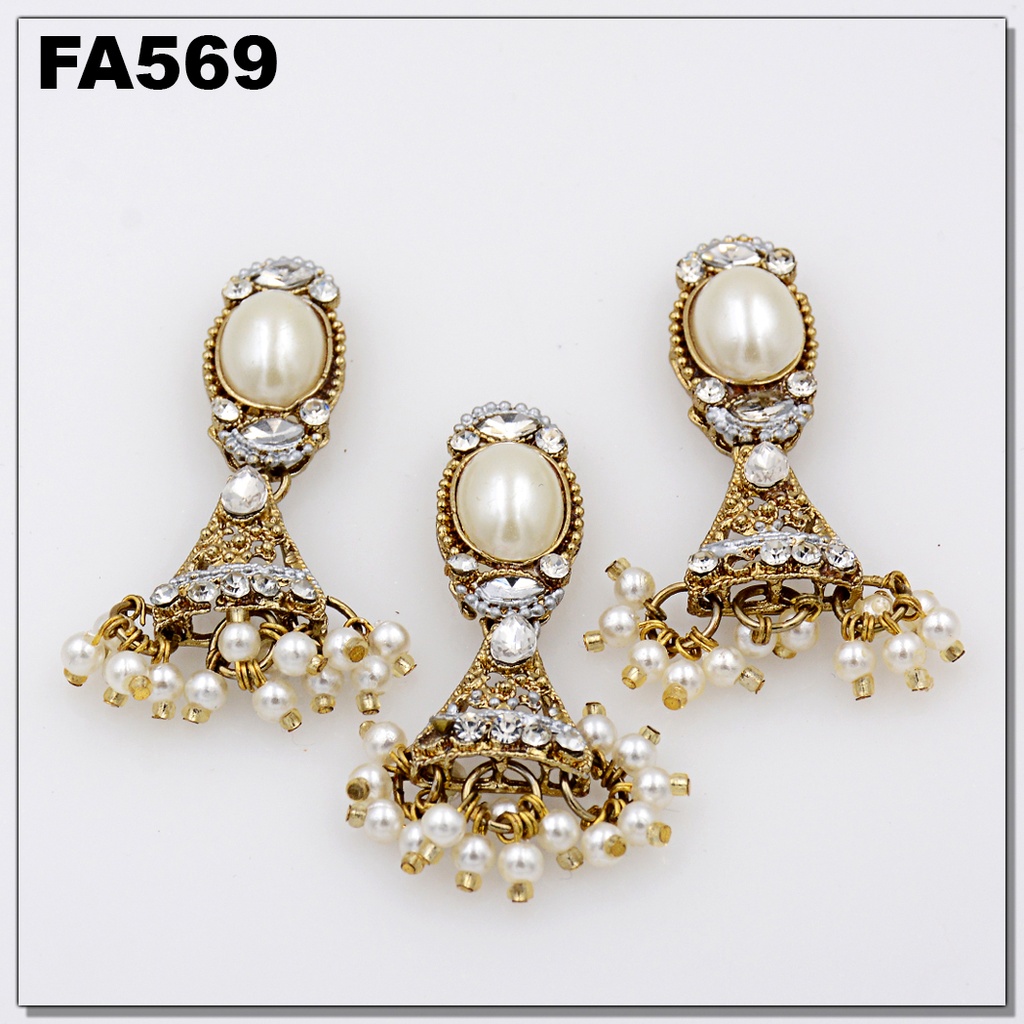 Fancy Jhumka With Stone & Pearl