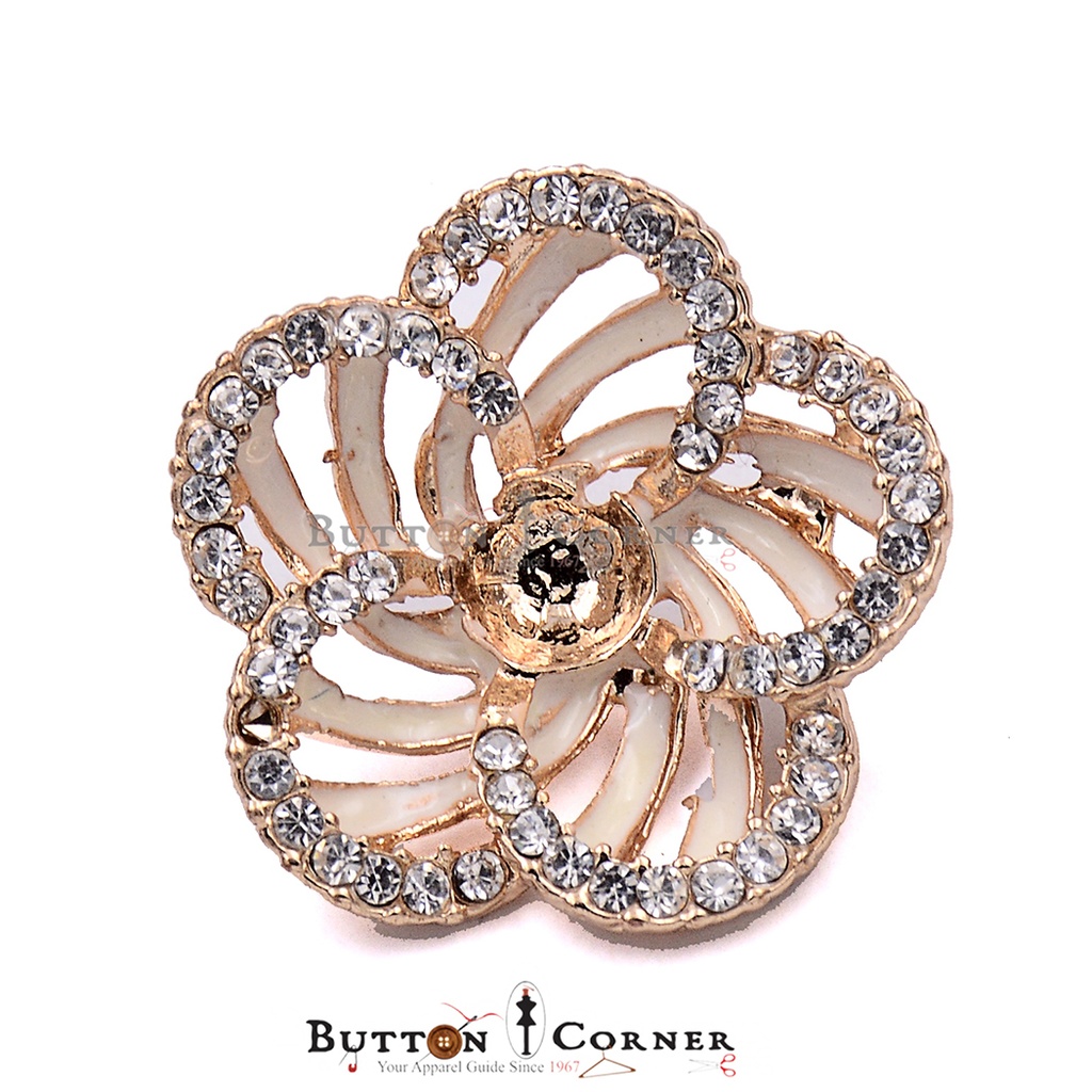 Flower Shape Pearl Fancy Button