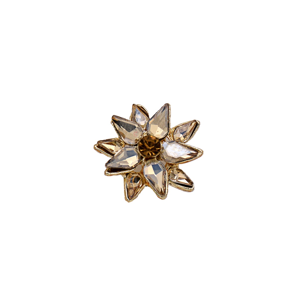 Flower Style Crystal Stone Fancy Button