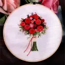 Red Rose Bouquet Embroidery Kit
