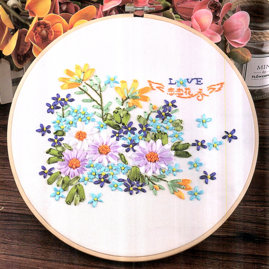 Love Flower Flora Embroidery Kit
