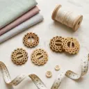 Miniature Filigree Flower Wooden Button