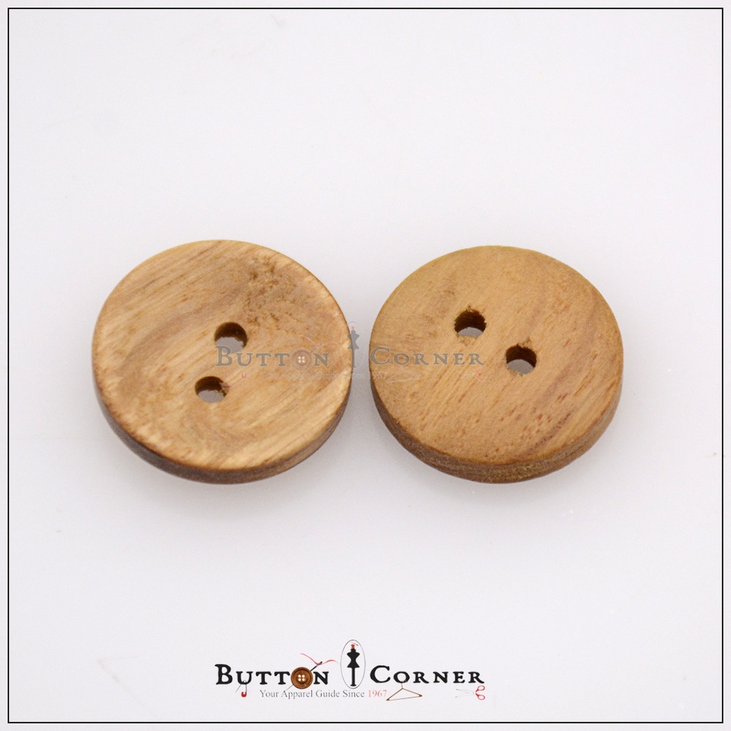 Flat 2 Hole Wooden Button