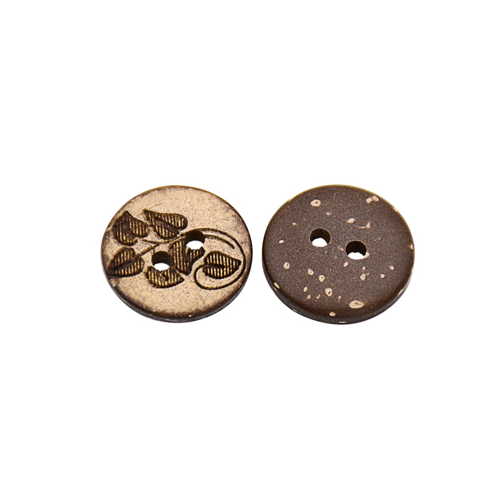 Leaf Design 2 Hole Coconut Button