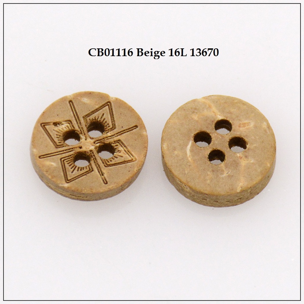 Engrave Cross Sign Coconut Button