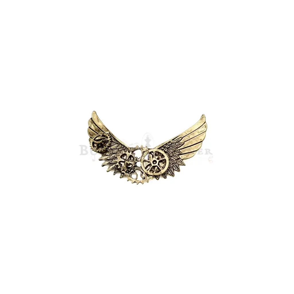 Steampunk Winged Gear Brooch