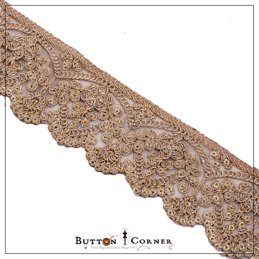 Fancy Metallic Yarn Sequence Lace
