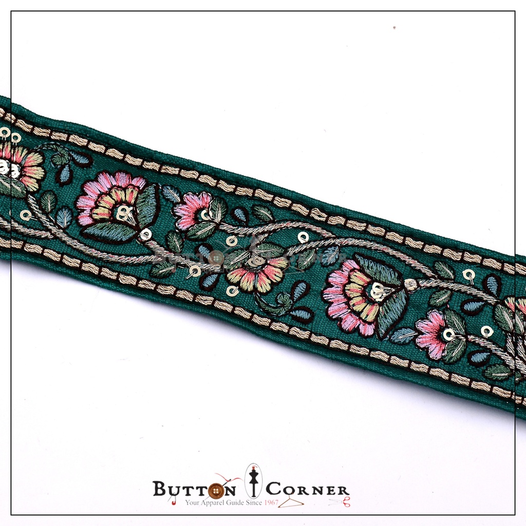 Double Side Metallic Yarn Embroidery Lace