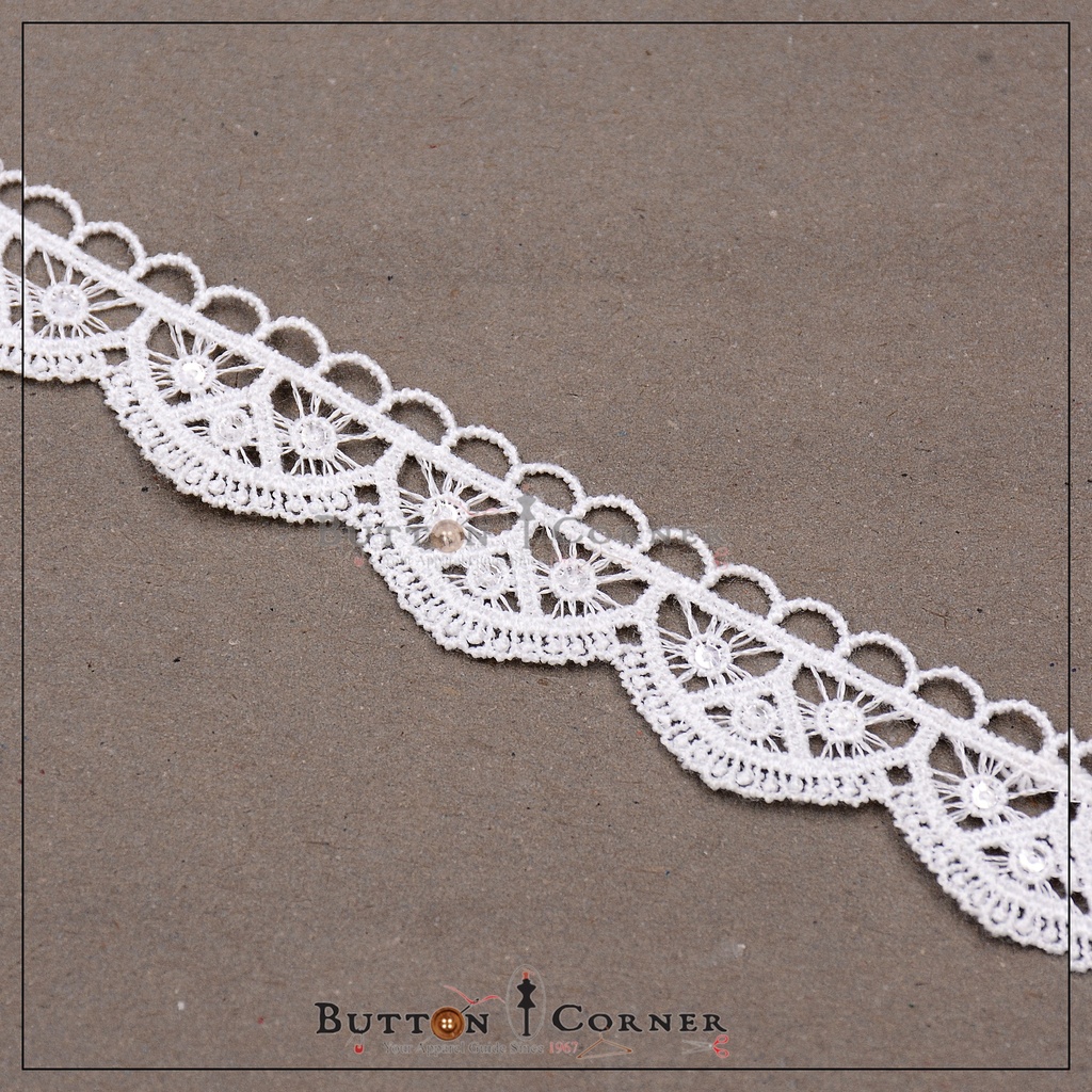 One Side Border Shuttle Sequence Lace