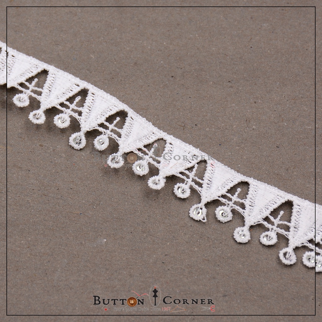 One Side Border Shuttle Sequence Lace