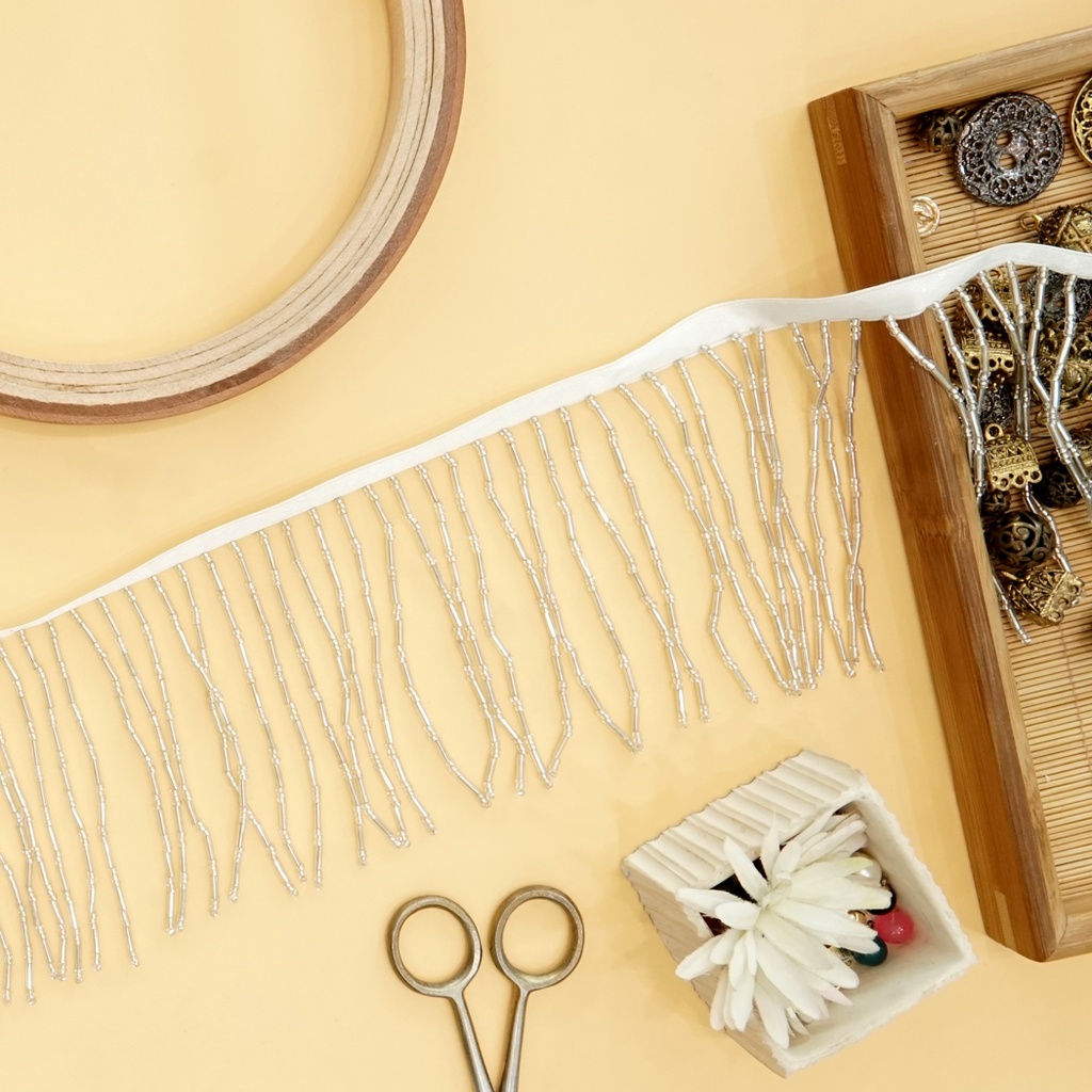 Fancy Glass Beads Hanging Lace