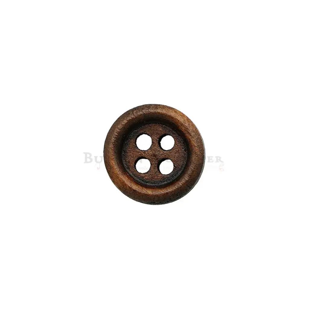 Thick Border Classic Style 4-Hole Wooden Shirt Button
