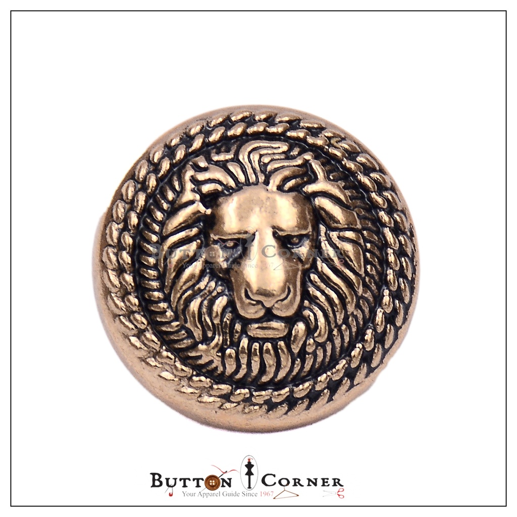 Lion Head Metal Shank Button