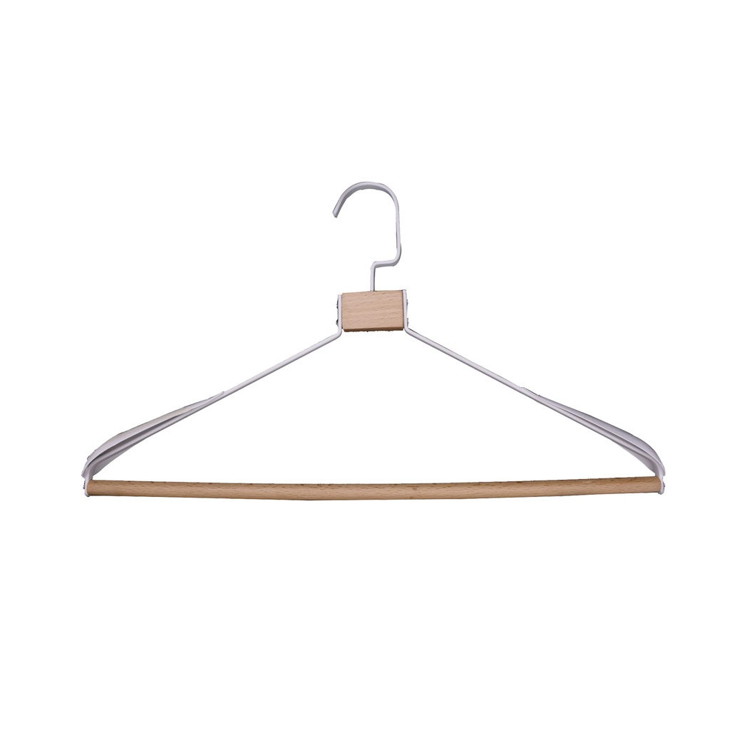 Metal Shirt Hanger with Wooden Stick