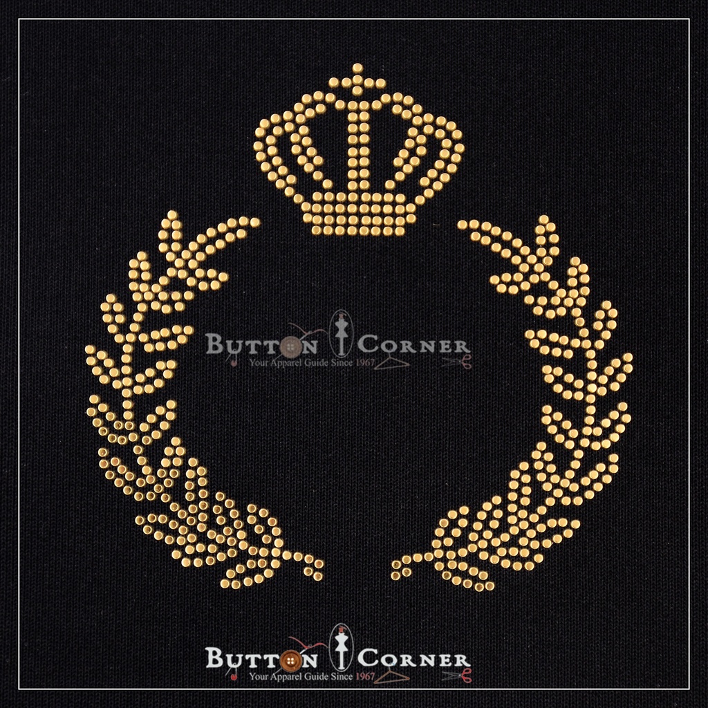 Crown with Leafs Hotfix Motif
