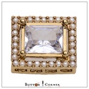 Square Kundan & Pearl Luxury Button