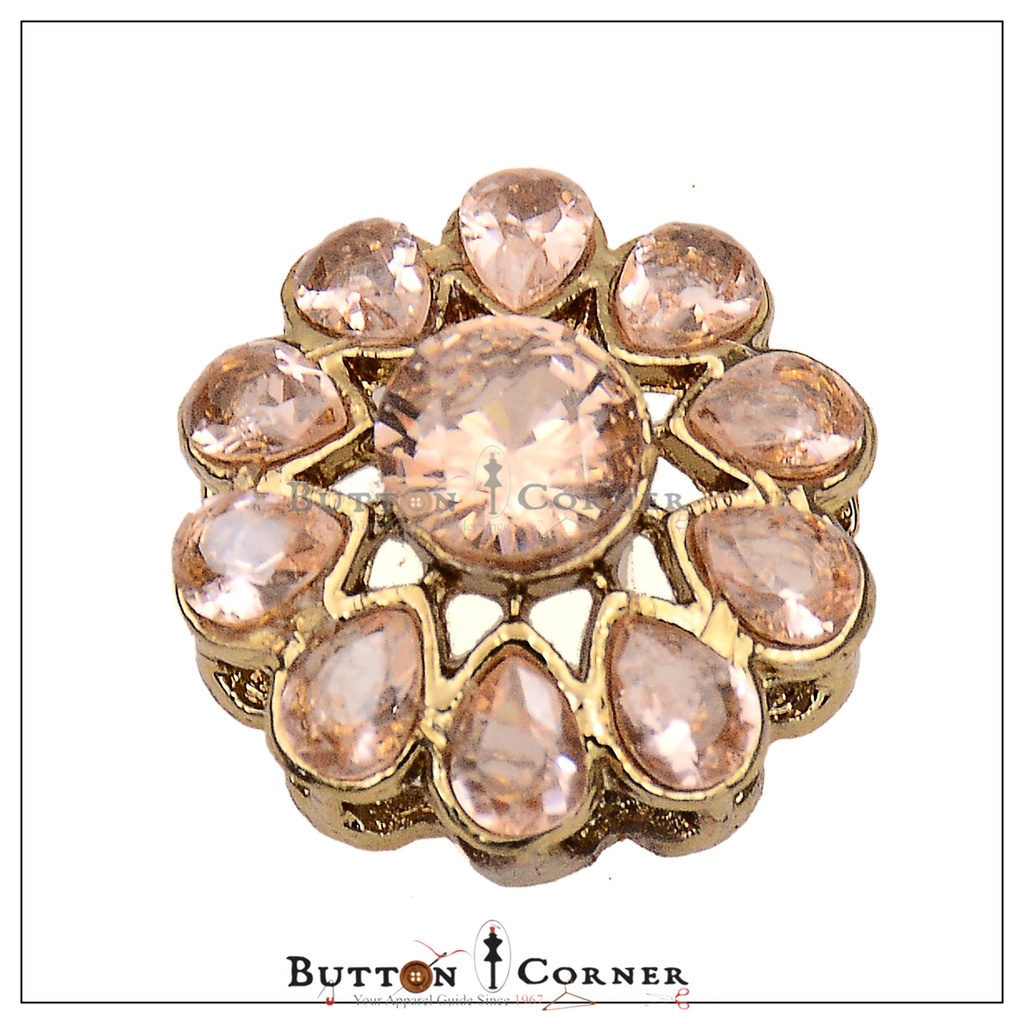 Fancy Kundan Button With Crystal