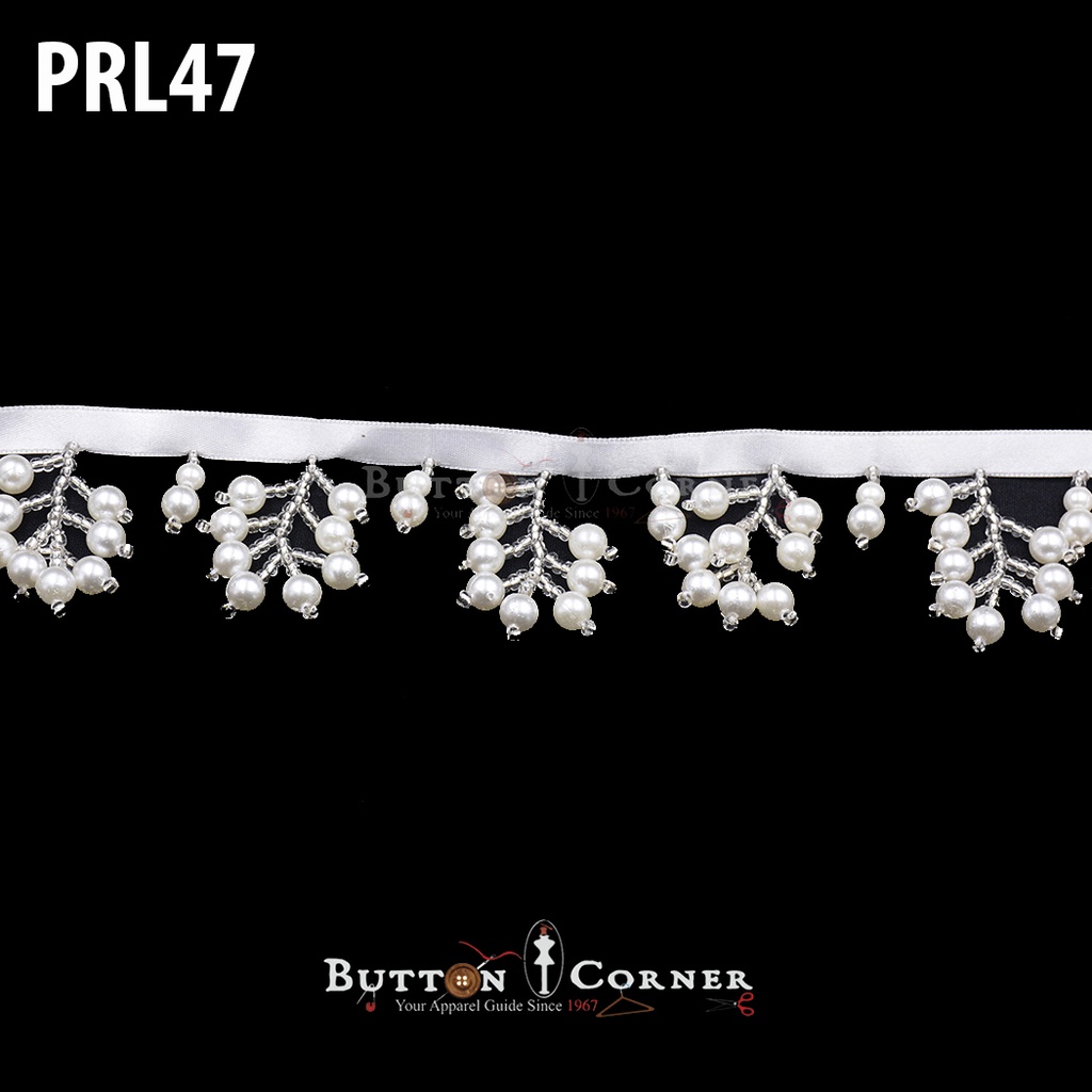 Fancy Glass Beads, Pearl, Hanging Lace