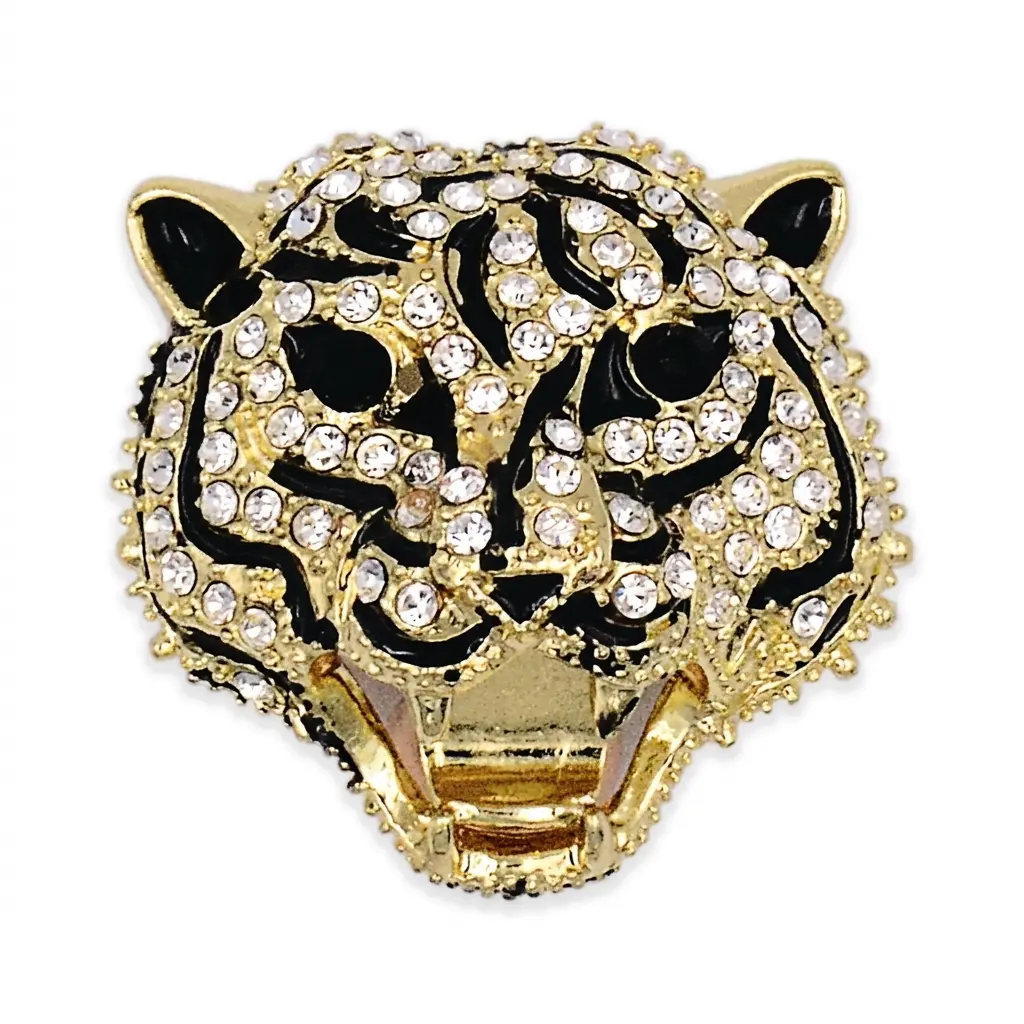 Lion🦁Face With Diamond Brooch