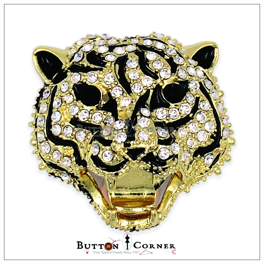 Lion🦁Face With Diamond Brooch