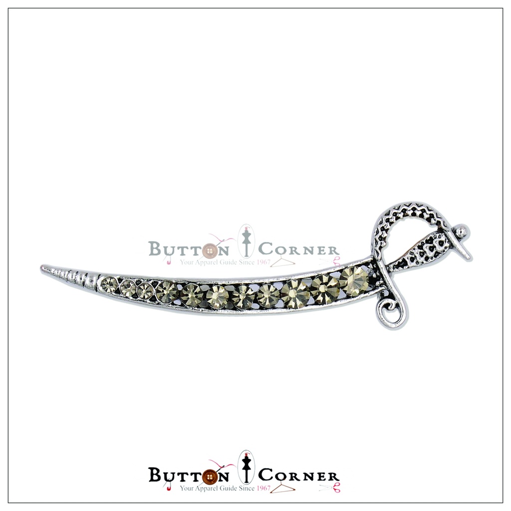 Sword With Diamonds Brooch