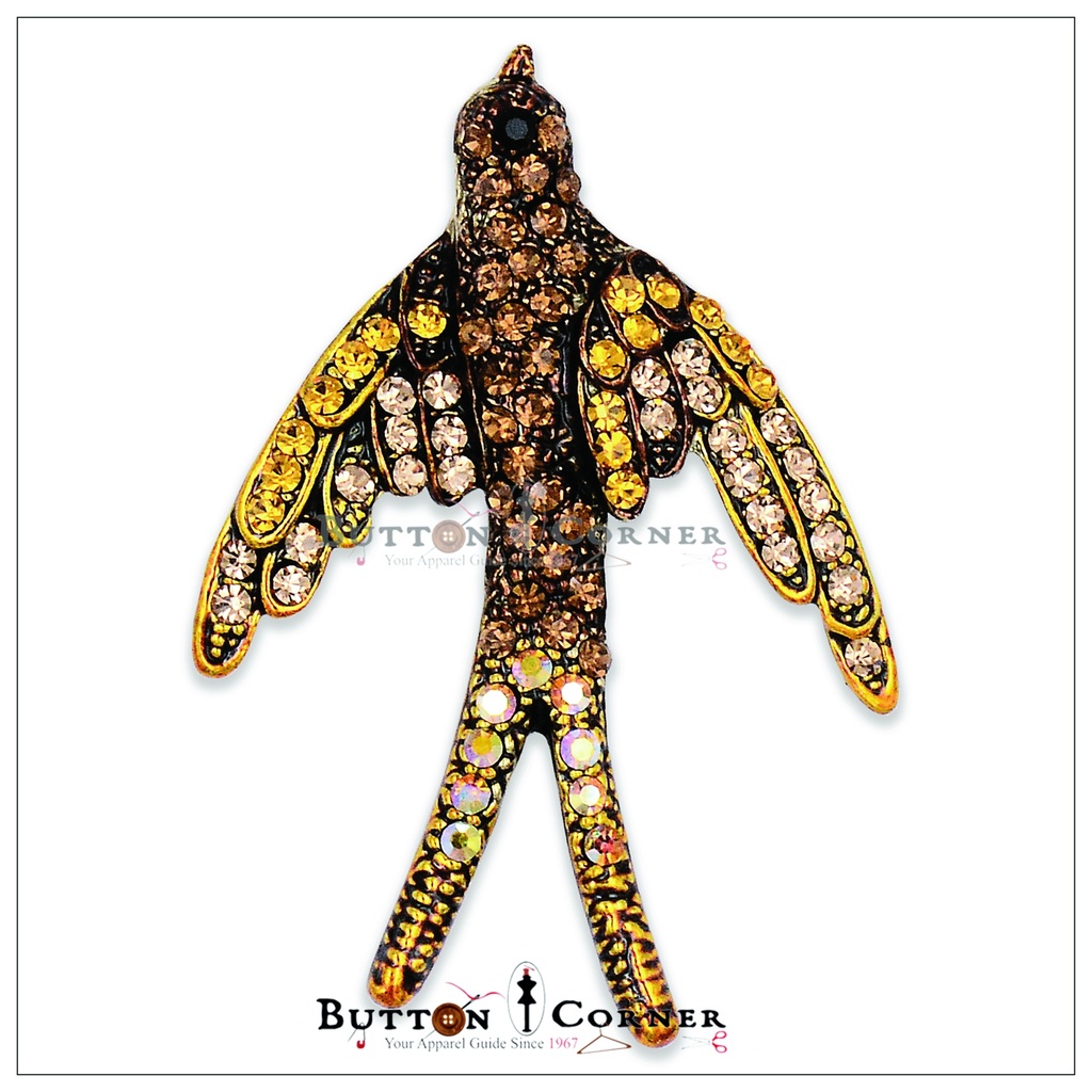 Swallow Brooch with Diamonds