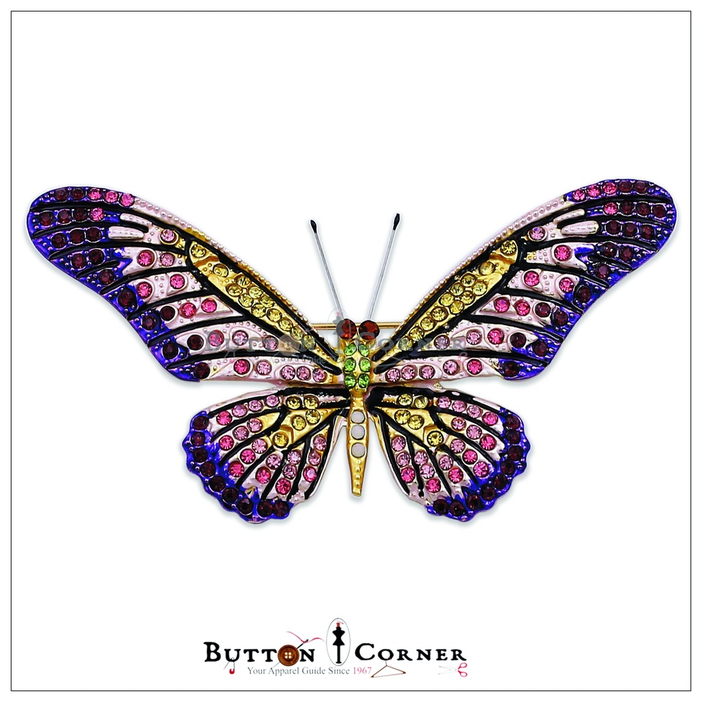 African Butterfly Diamonds Brooch