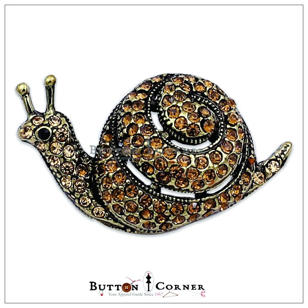 Snail With Diamonds Brooch