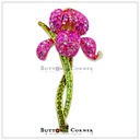 Orchid Flower Brooch With Diamonds 