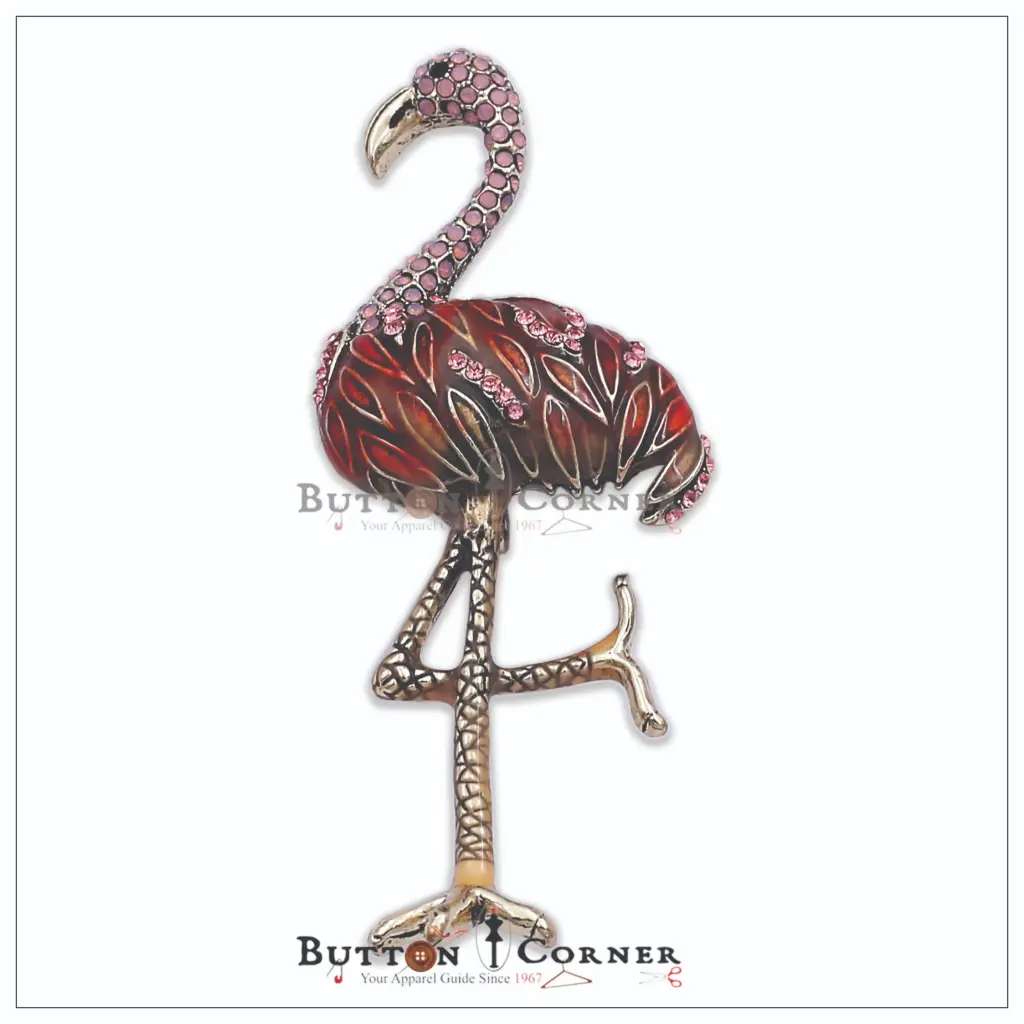 Hand Painted Flamingo Brooch