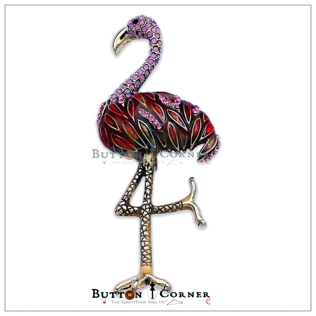 Hand Painted Flamingo Brooch