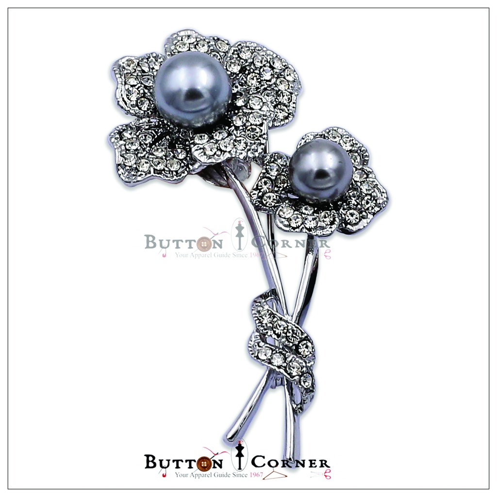 Flower Bouquet With Pearl Brooch