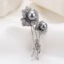 Flower Bouquet With Pearl Brooch